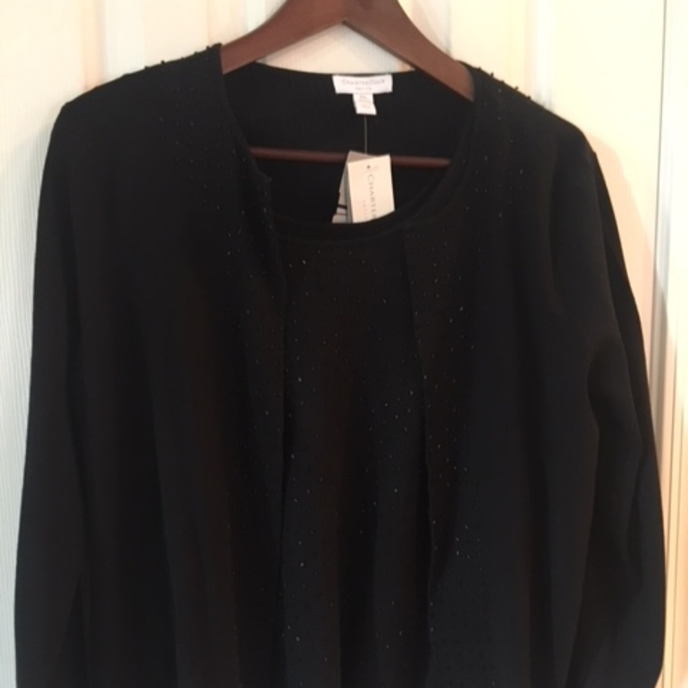 Black Beaded Sweater Set, PL